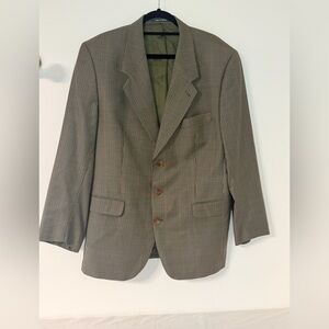 Bespoke Dormeuil Wool Blazer | Made in France | Houndstooth Windowpane